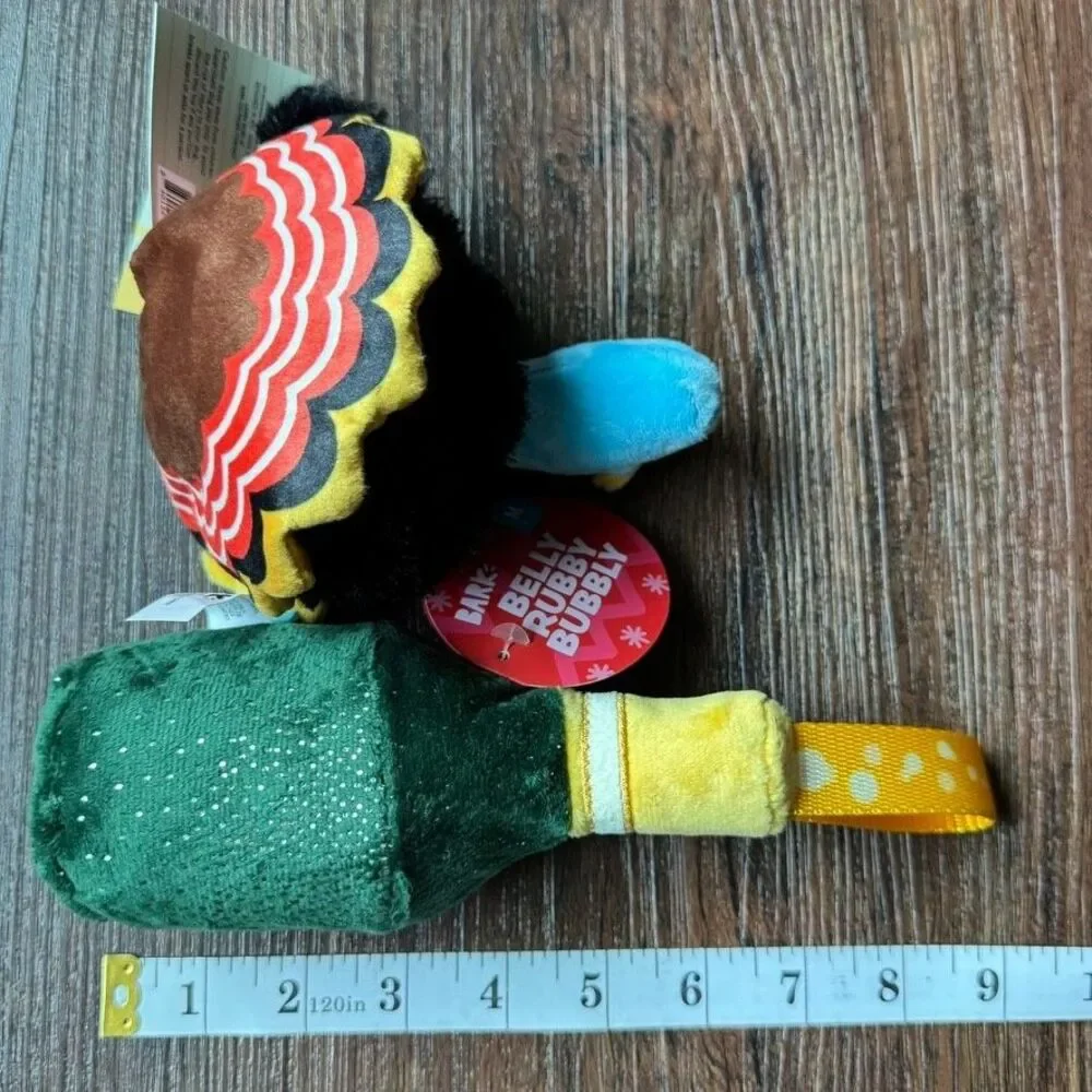 Bark Box Dog Toys: Turkey Tim & Belly Rubbly Bubbly M Squeak Crinkle Holiday NWT
